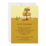 Pumpkins on a Stand Thanksgiving Dinner Invitation