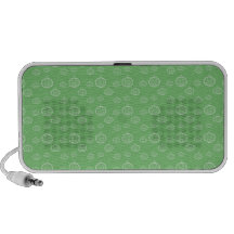 Pumpkins on green travel speakers
