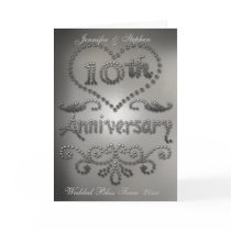 Punched Tin Look 10th Wedding Anniversary Card