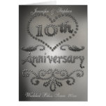 Punched Tin Look 10th Wedding Anniversary Card