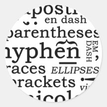 Punctuation Round Sticker