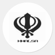 Punjabi Khanda Sikh Khalsa Design Merchandise Round Sticker