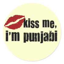 Punjabi Kiss Round Sticker