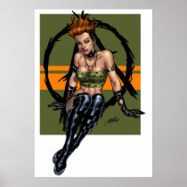 Punk and Alternative Pinup Girl in Green by Al Rio