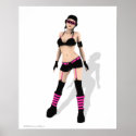 Punk Bomber Pilot Goth Pin Up Poster posters