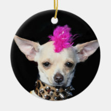 Punk Chihuahua ornament
