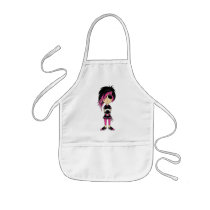 Punk Girl in Sunglasses Apron