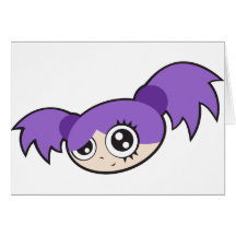 Punk Girl Purple Greeting Card