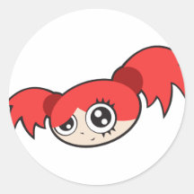 Punk Girl Red Sticker