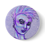Punk Girl Sketch Button