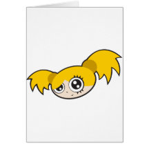Punk Girl Yellow Greeting Card