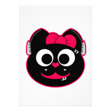 Punk kitty Pink Custom Invitations