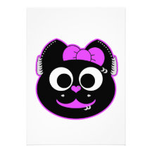 Punk kitty Purple Invites