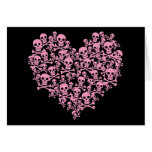 Punk Pink Skull Heart Card