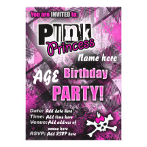 Punk Princess Birthday Party Invite