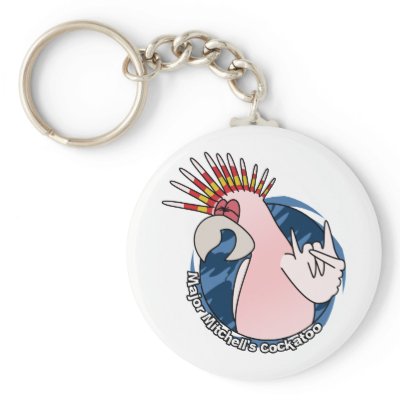 Punk Rocker Major Mitchell's Cockatoo Keychain by MenagerieMayhem