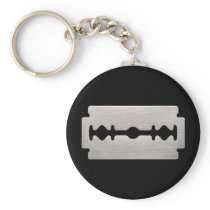 PUNK ROCKER RAZOR BLADES KEYCHAINS