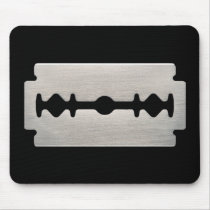PUNK ROCKER RAZOR BLADES MOUSE PAD