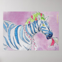 Punk Rocker Zebra Posters