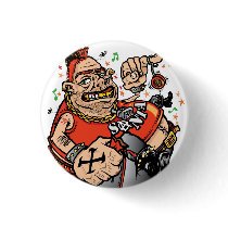 Punk Santa Pinback Buttons