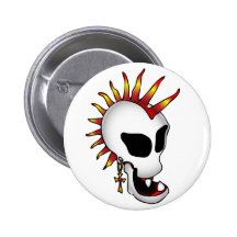 PUNK SKULL-1 PINBACK BUTTON