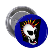 PUNK SKULL-2 PINBACK BUTTON