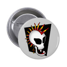 PUNK SKULL-2 PINBACK BUTTON