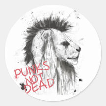 punks not dead round sticker