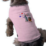 Pup with Lady Liberty and Fireworks Doggie Tshirt