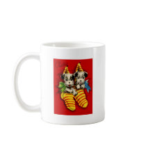 Puppies in Stockings Mugs