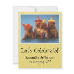 Puppies with Hats Birthday Invitations