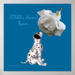 Puppy And Rose Kids Room Personalised Poster posters