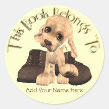 Puppy Dog Tales Bookplate Sticker