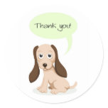 Puppy dog thank you stickers
