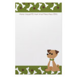 Puppy Doggie in Green Stationery Paper