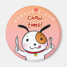 Puppy Love Chow Time Refrigerator Magnets