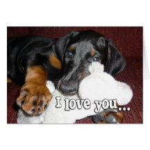 Puppy Love - Cute Doberman Pinscher Puppy Greeting Cards