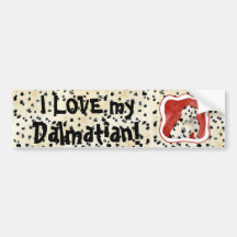 "Puppy Love," Dalmatian Puppy Art by Audrey Jeanne Bumper Stickers