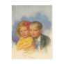 Puppy Love, Vintage Child, Boy & Girl Portrait Postcard
