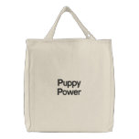 Puppy Power Embroidered Tote embroidered bags