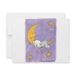 Puppy sleeping on the moon invitations