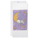 Puppy sleeping on the moon rack card template