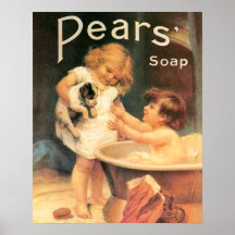 Puppy Taking a Bath Poster
