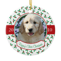 Puppy's First Christmas - Holly & Berries