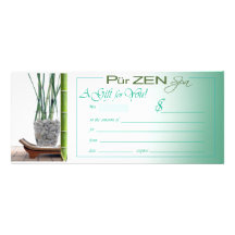 Pur Zen (aqua) Gift Certificate Personalized Announcement