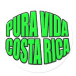 Pura Vida Costa Rica Green Circle stickers