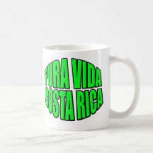 Pura Vida Costa Rica Green Mugs