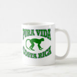 Pura Vida Costa Rica Monkey - Green Coffee Mugs