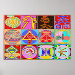 Pure REIKI Healing Art - 12 Symbols posters
