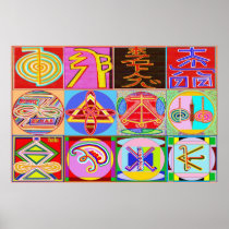 Pure REIKI Healing Art - 12 Symbols Posters